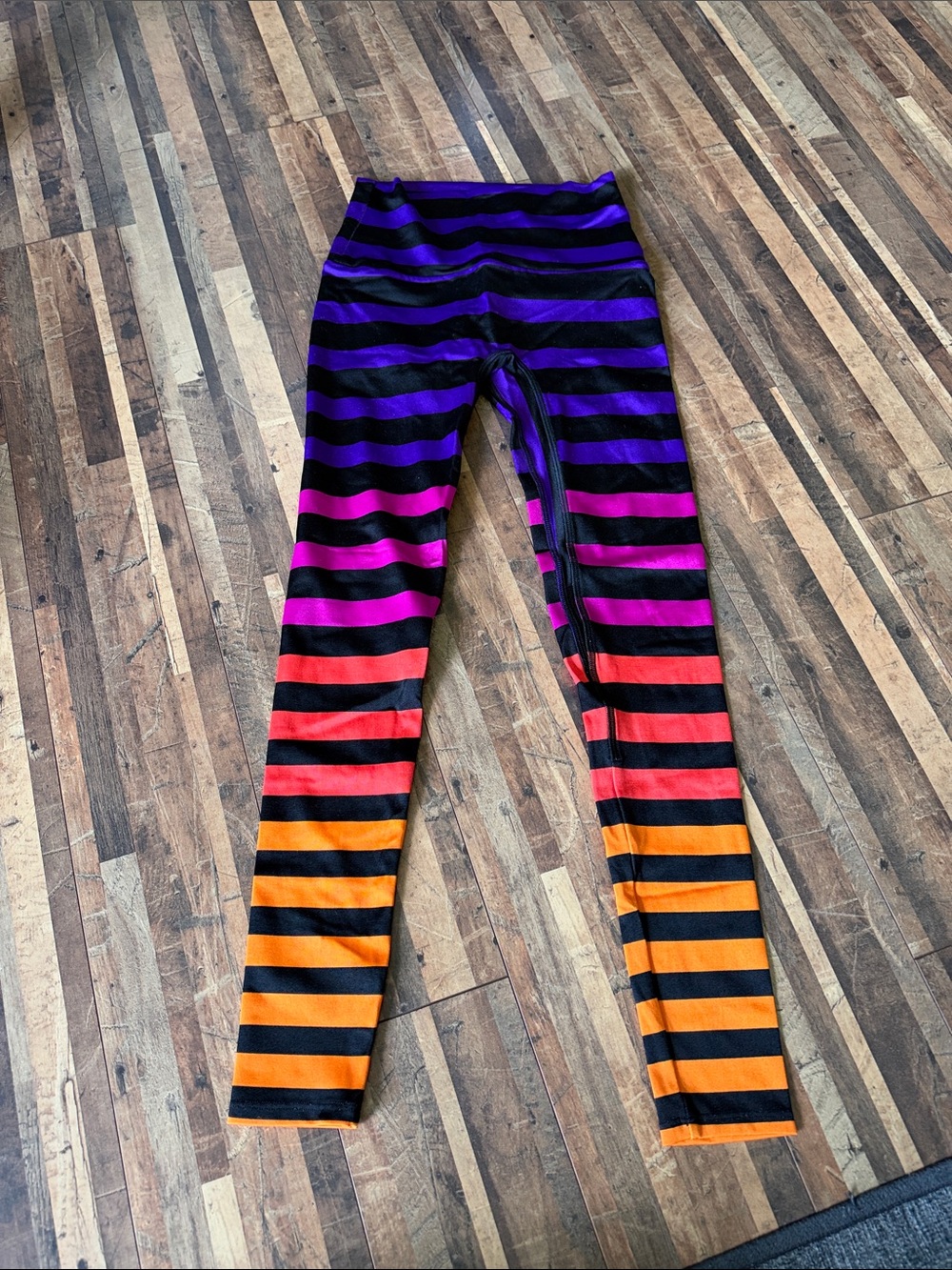 K-DEER Striped Leggings in Black, Purple, Pink, Red, Orange